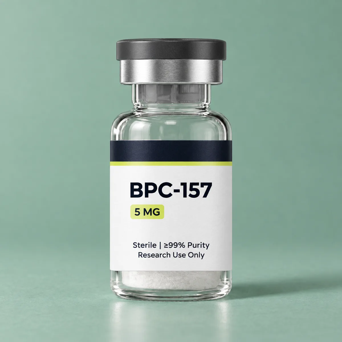 BPC-157 vial with freeze-dried peptide powder