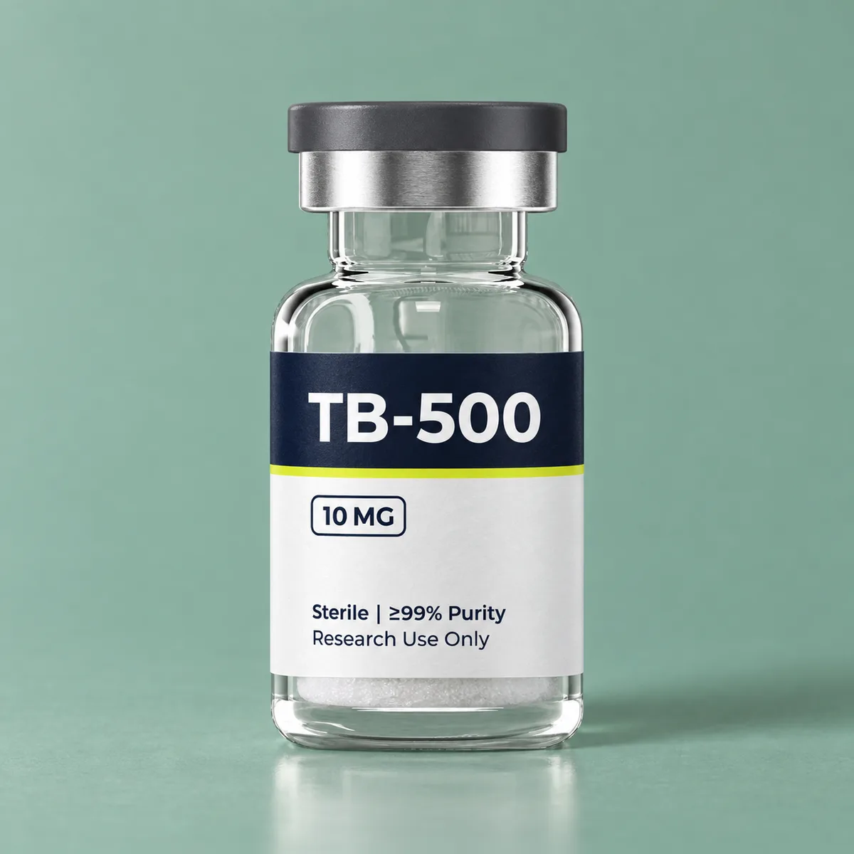 TB-500 vial with freeze-dried peptide powder
